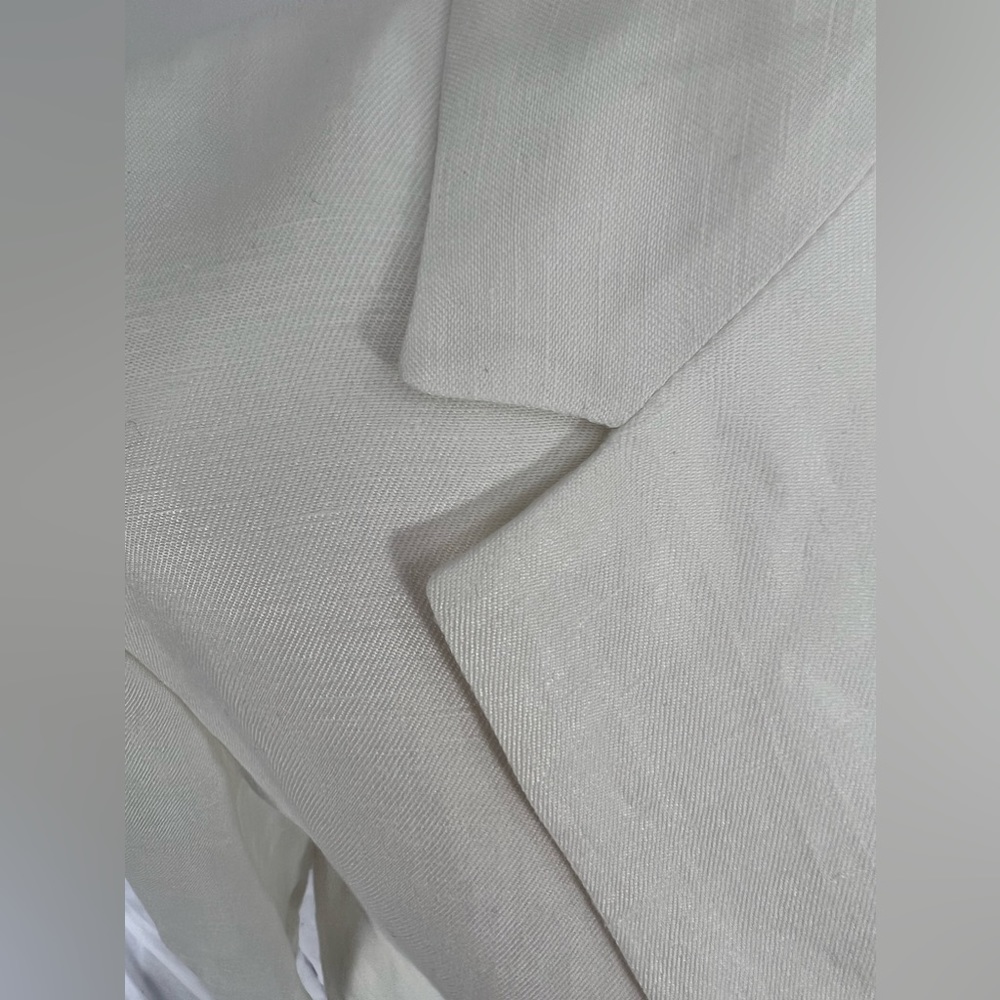 NEW / Double-breasted blazer-jacket in Chelsea linen-cupro blend / B002 - Picture 2 of 7
